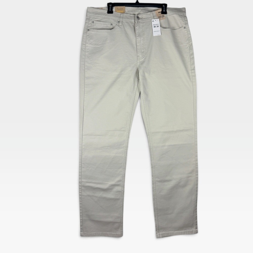 Levis 514 Straight Pants Mens 38x34 Khaki Grey Stretch Denim NWT